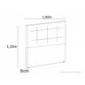 Cabeceira para Cama Box Casal Long Estofada Roma 140cm Suede Azul Turquesa - 2