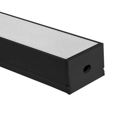 Perfil Sobrepor Alumínio Preto 30x20mm para Fita de Led 1 Metro
