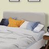 Cabeceira para Cama Box Queen Long Estofada Lisa 160cm Couro Bege - 1