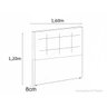 Cabeceira para Cama Box Queen Long Estofada Lisa 160cm Couro Bege - 2