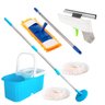 Balde Mop Esfregão C Rodinhas+ Rodo limpa vidro+ Mop Tira Pó - 1