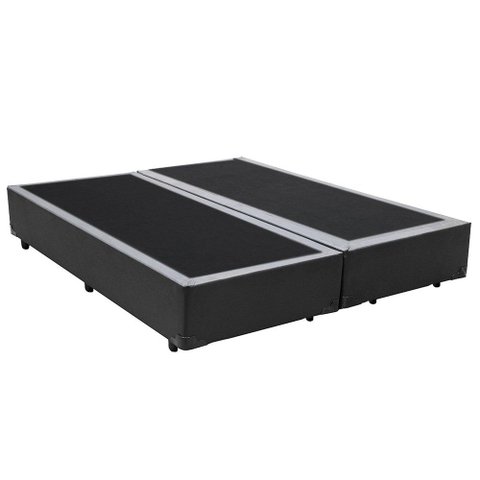 Cama Box Blindado Casal Bipartido Loja Xerife Sintético Cinza 40x138x188