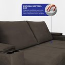 Ver imagem 2 de Sofá Retrátil e Reclinável 2,30m Milano com Porta Copos Velupluma Café Cama Inbox