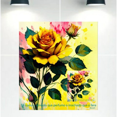 Quadro Decorativo Tela Canvas Floral Ref:qbfl1 Lojall 150 X 100 Cm Borda Infinita