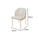 Ver imagem 2 de Conjunto 2 Cadeiras de Jantar Aurora no Linho Bege e Metal Dourado