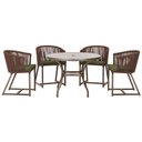 Ver imagem 1 de Mesa com 4 Cadeiras e Noronha Estofado 13 Trama Original Marrom