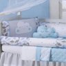 Kit Protetor Berço Americano Menino 10 Peças Nuvem Azul Bebê - 2