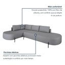 Ver imagem 5 de Sofá de Canto Orgânico 4 Lugares 272cm Base de Ferro Chaise Esquerda Luna Yescasa