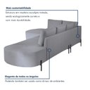 Ver imagem 6 de Sofá de Canto Orgânico 4 Lugares 265cm Base de Ferro Chaise Esquerda Luna Yescasa
