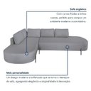 Ver imagem 4 de Sofá de Canto Orgânico 4 Lugares 272cm Base de Ferro Chaise Esquerda Luna Yescasa