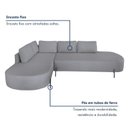 Ver mais imagens de Sofá de Canto Orgânico 4 Lugares 265cm Base de Ferro Chaise Esquerda Luna Yescasa