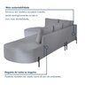Sofá de Canto Orgânico 4 Lugares 265cm Base de Ferro Chaise Esquerda Luna - 6