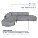 Ver imagem 4 de Sofá de Canto Orgânico 4 Lugares 265cm Base de Ferro Chaise Esquerda Luna
