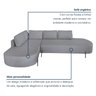 Sofá de Canto Orgânico 4 Lugares 265cm Base de Ferro Chaise Esquerda Luna - 4