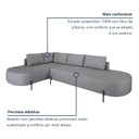 Ver imagem 5 de Sofá de Canto Orgânico 4 Lugares 265cm Base de Ferro Chaise Esquerda Luna Yescasa