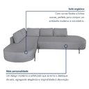 Ver imagem 4 de Sofá de Canto Orgânico 4 Lugares 265cm Base de Ferro Chaise Esquerda Luna Yescasa