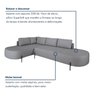 Sofá de Canto Orgânico 4 Lugares 265cm Base de Ferro Chaise Esquerda Luna - 7