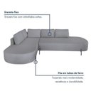Ver mais imagens de Sofá de Canto Orgânico 4 Lugares 272cm Base de Ferro Chaise Esquerda Luna Yescasa