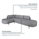 Ver imagem 5 de Sofá de Canto Orgânico 4 Lugares 265cm Base de Ferro Chaise Esquerda Luna Yescasa