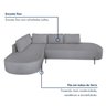 Sofá de Canto Orgânico 4 Lugares 265cm Base de Ferro Chaise Esquerda Luna - 8