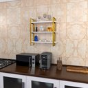 Ver imagem 7 de Prateleira Tripla Nicho Hone Modelo Industrial Decoração Casa 60x15 Cobre/jade