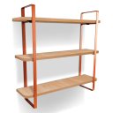 Ver imagem 1 de Prateleira Tripla Nicho Hone Modelo Industrial Decoração Casa 60x15 Cobre/jade