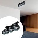 Ver imagem 1 de Pedente Lustre Plafon Sobrepor Jabuticaba Preto com 4 Globos Vidro Fumê 10cm