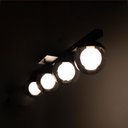 Ver imagem 4 de Pedente Lustre Plafon Sobrepor Jabuticaba Preto com 4 Globos Vidro Fumê 10cm
