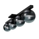 Ver imagem 5 de Pedente Lustre Plafon Sobrepor Jabuticaba Preto com 4 Globos Vidro Fumê 10cm