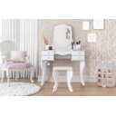 Ver imagem 2 de Penteadeira Camarim Princesa com Banqueta e Espelho Branco Patrimar
