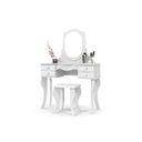 Ver imagem 1 de Penteadeira Camarim Princesa com Banqueta e Espelho Branco Patrimar