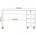 Ver imagem 3 de Mesa para Escritório 4 Gavetas e Rodízios Dubai