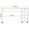 Mesa para Escritório 4 Gavetas e Rodízios Dubai - 3