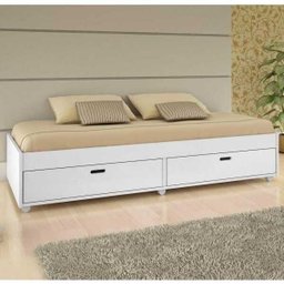 Cama Solteiro Puff Conquista Branco - 1