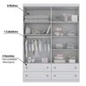 Guarda-roupa Americano com 4 Portas e 4 Gavetas - Branco - 3