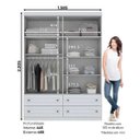 Ver imagem 4 de Guarda-roupa Americano com 4 Portas e 4 Gavetas - Branco