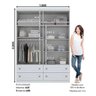 Guarda-roupa Americano com 4 Portas e 4 Gavetas - Branco - 4