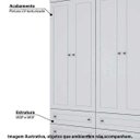 Ver imagem 2 de Guarda-roupa Americano com 4 Portas e 4 Gavetas - Branco
