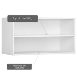 Nicho Duplo Decorativo com Prateleira - Acabamento BP Fosco - Branco - 2