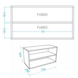 Nicho Duplo Decorativo com Prateleira - Acabamento BP Fosco - Branco - 4