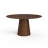 Mesa de Jantar Redonda 150cm Scandi 8 Lugares Cor Castanho Lamina Natural de Madeira - 1
