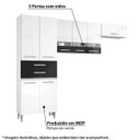 Ver imagem 2 de Cozinha Compacta Julia com Paneleiro Duplo e Armário Aéreo - Sem Balcão - Branco/Preto