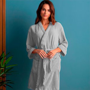 Roupão Plush Microfibra Kimono Unissex Feminino e Masculino Atlântica