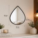 Ver imagem 7 de Espelho de Parede Decorativo Gota Preto 29x19cm Pendente Moderno com Corrente Sala Banheiro Luxo
