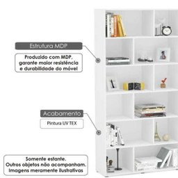 Estante Livreiro Xangai com 12 Nichos - Branco - 2
