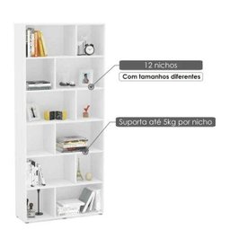 Estante Livreiro Xangai com 12 Nichos - Branco - 3