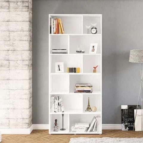 Estante Livreiro Xangai com 12 Nichos - Branco