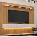 Ver imagem 1 de Home Suspenso Frisado com Led Curitiba 2,20m para Tv até 75 Polegadas Valdemóveis: Cinamomo/Off