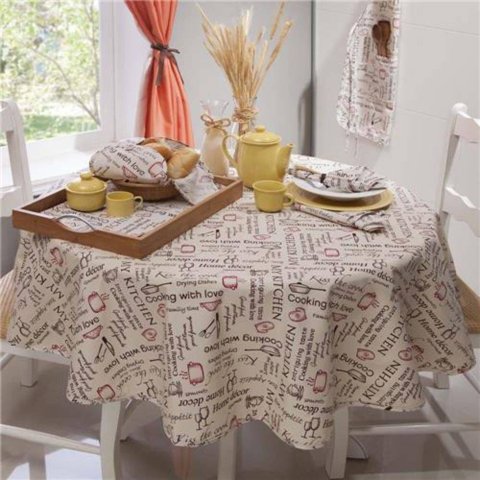 Toalha de Mesa Quadrada Impermeável Kitchen140x140cm