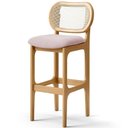 Ver imagem 6 de Kit 06 Banquetas Altas para Cozinha Bancada Sala Tela Betta Fixa L02 Suede Rosê - Lyam